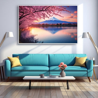 Cherry Blossom Mont Fuji Painting